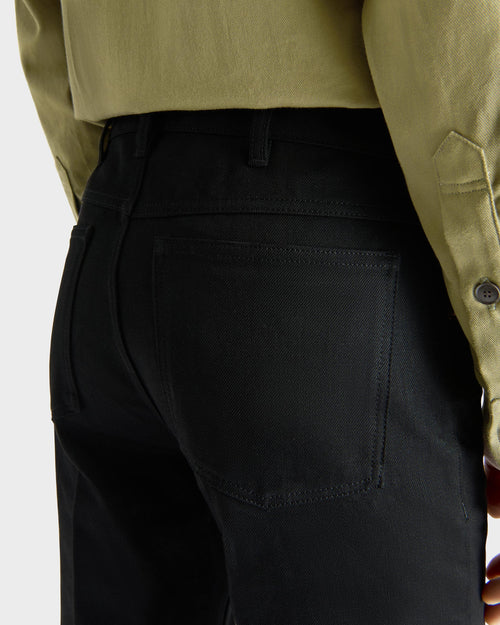 FLARED JEANS IN COTTON DENIM - BLACK - Husbands Paris - 3