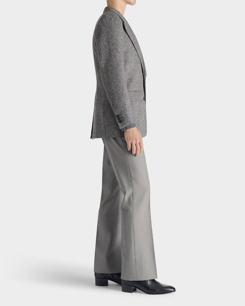 SINGLE-BREASTED JACKET IN WOOL BELL CELTIC TWEED - DOVE GREY - Husbands - 3