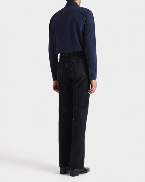 BOY SCOUT SHIRT IN COTTON POPLIN - DARK COBALT BLUE - Husbands Paris - 4