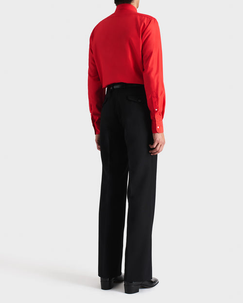 CHEMISE COL CLASSIQUE EN POPELINE DE SOIE - TANGERINE - Husbands Paris - 5