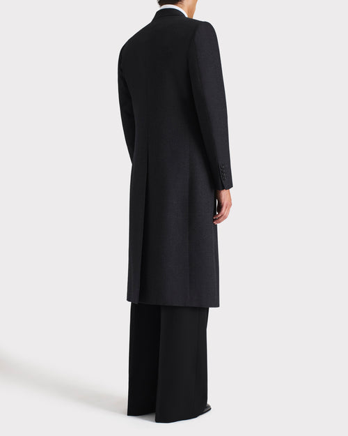 MANTEAU CROISÉ EN TWEED DE LAINE THORNPROOF - ANTHRACITE - Husbands Paris - 4