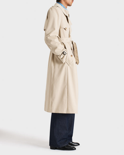 TRENCH-COAT EN GABARDINE DE POLY-COTON - MASTIC - Husbands Paris - 3