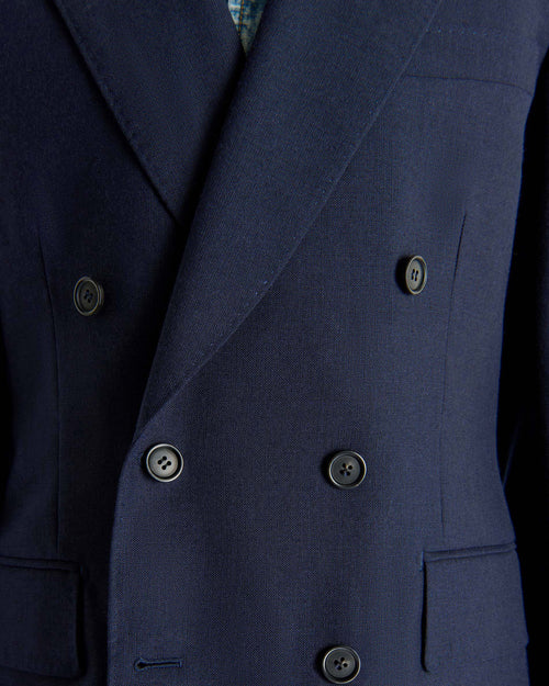 COSTUME CROISÉ EN FRESCO DE LAINE - BLEU MARINE - Husbands - 6