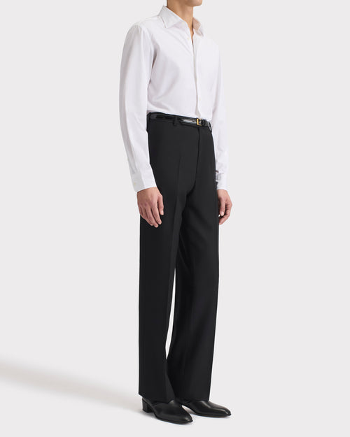 PANTALON DROIT EN SERGÉ DE LAINE - NOIR - Husbands Paris - 6