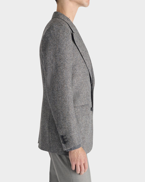 SINGLE-BREASTED JACKET IN WOOL BELL CELTIC TWEED - DOVE GREY - Husbands - 6