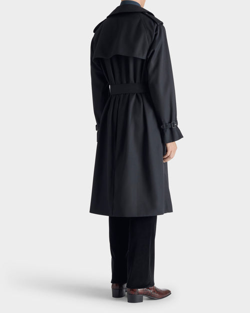 TRENCH-COAT EN GABARDINE DE POLYCOTON - BLEU MARINE - Husbands - 5