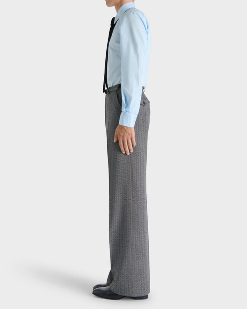 WIDE COLLAR SHIRT IN COTTON POPLIN - SKY BLUE - Husbands - 6