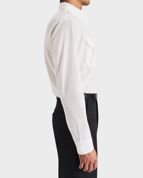 BOY SCOUT SHIRT IN COTTON POPLIN - OFF WHITE - Husbands Paris - 5