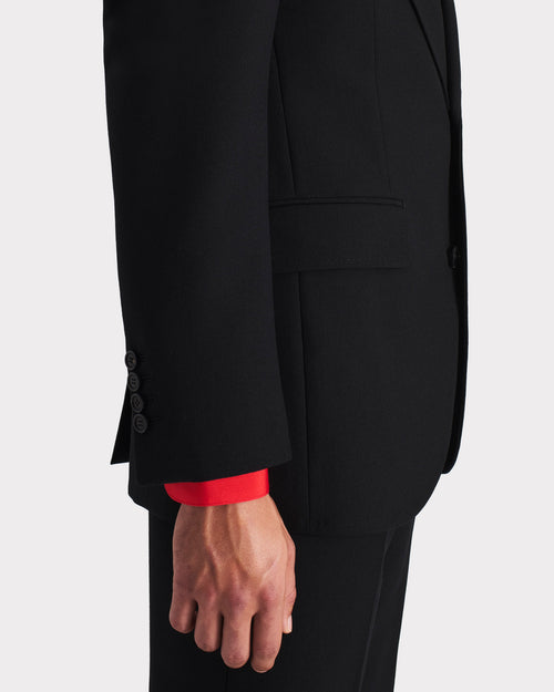 COSTUME DROIT EN 3-PLY LAINE FRESCO - NOIR - Husbands Paris - 6