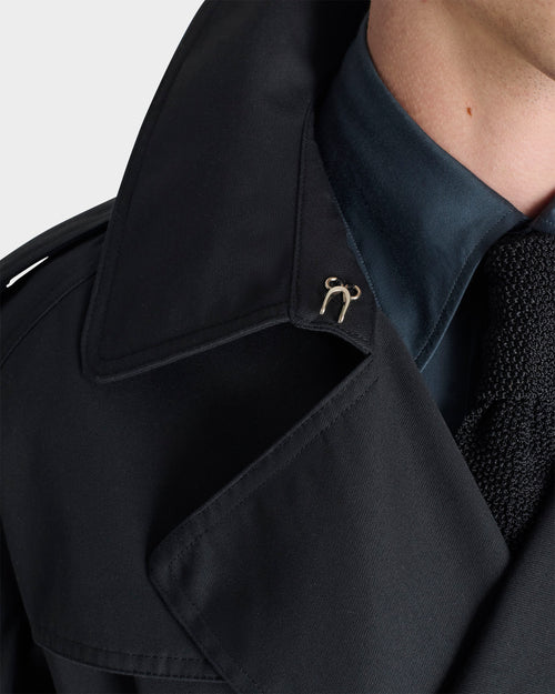TRENCH-COAT EN GABARDINE DE POLYCOTON - BLEU MARINE - Husbands - 2