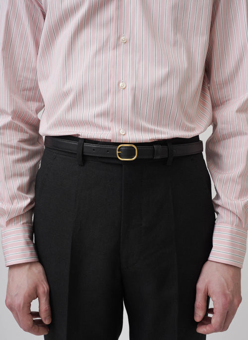 THIN BELT IN NAPPA LEATHER - BLACK - Husbands Paris - 3