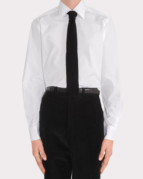 CLASSIC COLLAR SHIRT IN COTTON POPLIN - WHITE - Husbands Paris - 2