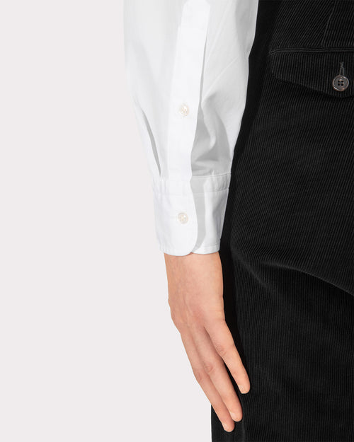 CLASSIC COLLAR SHIRT IN COTTON POPLIN - WHITE - Husbands Paris - 3