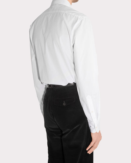 CLASSIC COLLAR SHIRT IN COTTON POPLIN - WHITE - Husbands Paris - 4