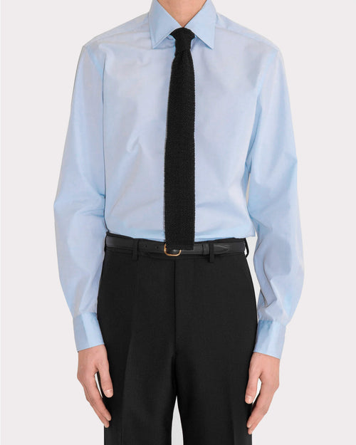 CLASSIC COLLAR SHIRT IN COTTON POPLIN - SKY BLUE - Husbands Paris - 2