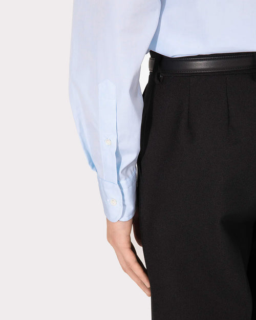 CLASSIC COLLAR SHIRT IN COTTON POPLIN - SKY BLUE - Husbands Paris - 3