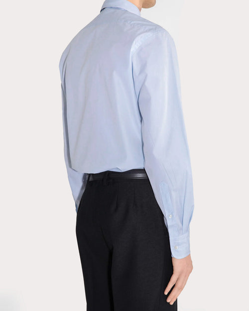 CLASSIC COLLAR SHIRT IN COTTON POPLIN - SKY BLUE - Husbands Paris - 4