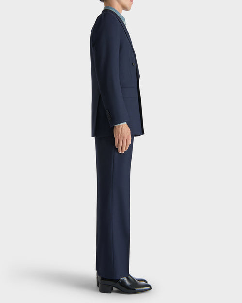 DOUBLE-BREASTED SUIT IN WOOL FRESCO - NAVY - Husbands Paris - 5