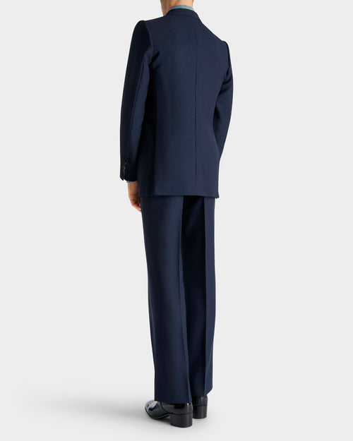 DOUBLE-BREASTED SUIT IN WOOL FRESCO - NAVY - Husbands Paris - 8