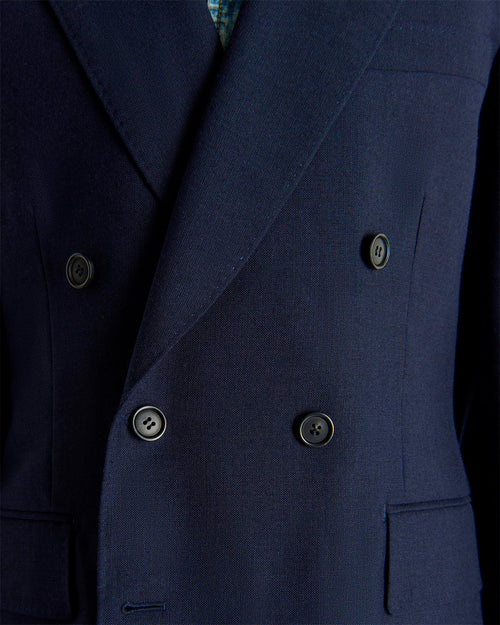 DOUBLE-BREASTED SUIT IN WOOL FRESCO - NAVY - Husbands Paris - 6