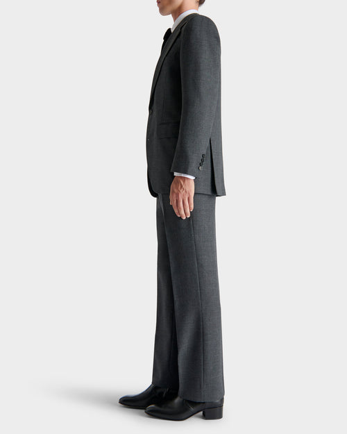SINGLE-BREASTED SUIT IN WOOL FRESCO - GREY - Husbands Paris - 5