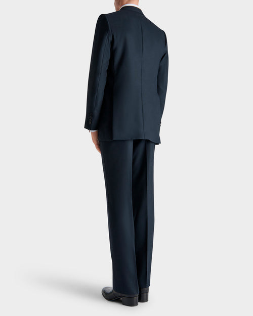 SINGLE-BREASTED SUIT IN WOOL HOPSACK - MIDNIGHT BLUE - Husbands Paris - 6