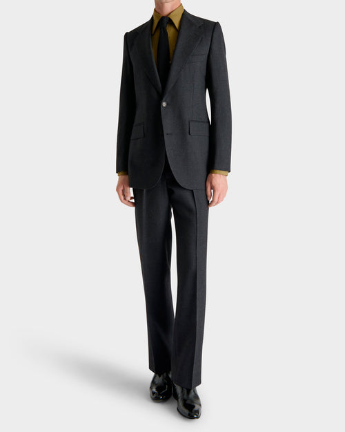 SINGLE-BREASTED SUIT IN WOOL TWILL - ANTHRACITE - Husbands Paris - 4