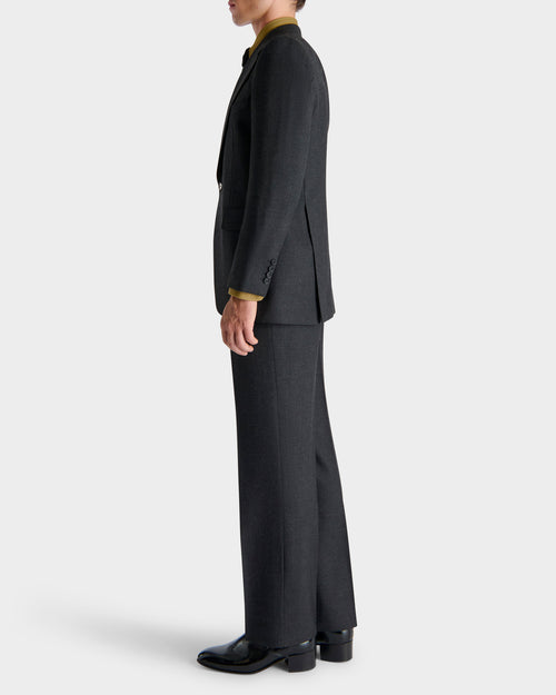SINGLE-BREASTED SUIT IN WOOL TWILL - ANTHRACITE - Husbands Paris - 5