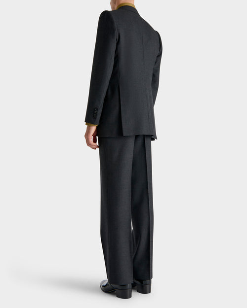 SINGLE-BREASTED SUIT IN WOOL TWILL - ANTHRACITE - Husbands Paris - 6