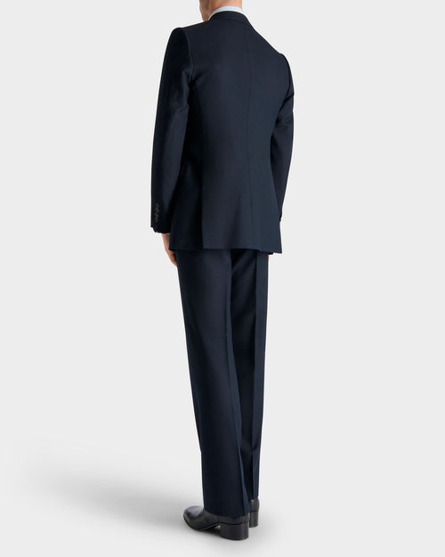 COSTUME DROIT EN SERGÉ DE LAINE - BLEU MARINE - Husbands Paris - 6
