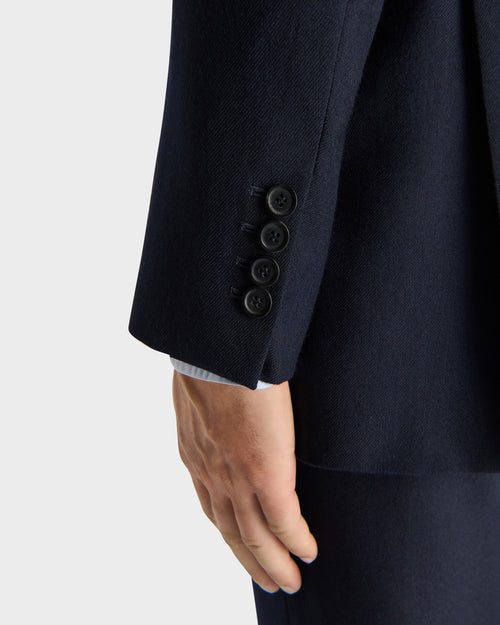 COSTUME DROIT EN SERGÉ DE LAINE - BLEU MARINE - Husbands Paris - 8