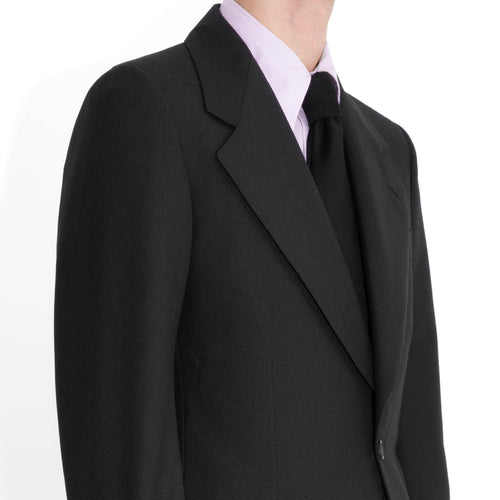 SINGLE-BREASTED SUIT IN WOOL FRESCO - BLACK - Husbands Paris - 4