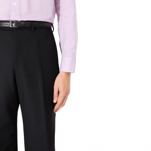 SINGLE-BREASTED SUIT IN WOOL FRESCO - BLACK - Husbands Paris - 8