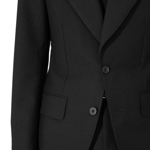 SINGLE-BREASTED SUIT IN WOOL FRESCO - BLACK - Husbands Paris - 7
