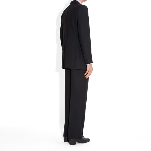 SINGLE-BREASTED SUIT IN WOOL FRESCO - BLACK - Husbands Paris - 5