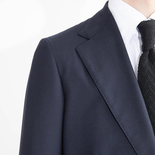 SINGLE-BREASTED SUIT IN WOOL HOPSACK - MIDNIGHT BLUE - Husbands Paris - 6