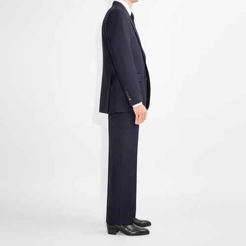 SINGLE-BREASTED SUIT IN WOOL HOPSACK - MIDNIGHT BLUE - Husbands Paris - 7