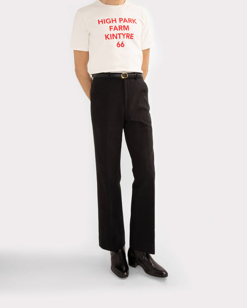 FLARED HIGH-WAISTED TROUSERS IN COTTON DRILL - BLACK - Husbands Paris - 4