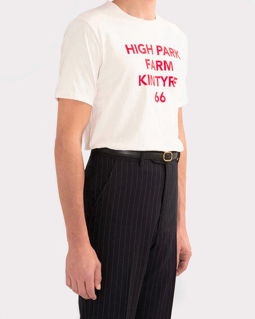 GRAPHIC T-SHIRT IN COTTON JERSEY - OFF-WHITE & RED - Husbands Paris - 3