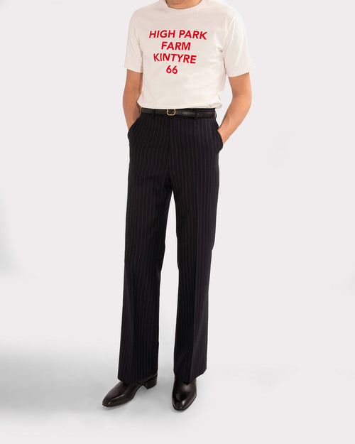 GRAPHIC T-SHIRT IN COTTON JERSEY - OFF-WHITE & RED - Husbands Paris - 5