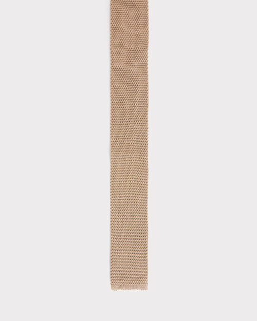KNIT TIE IN SILK - TAUPE - Husbands Paris - 1
