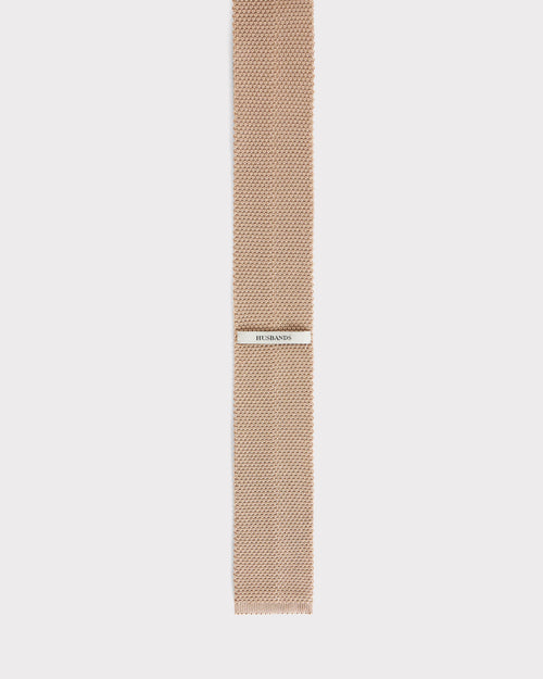 KNIT TIE IN SILK - TAUPE - Husbands Paris - 2