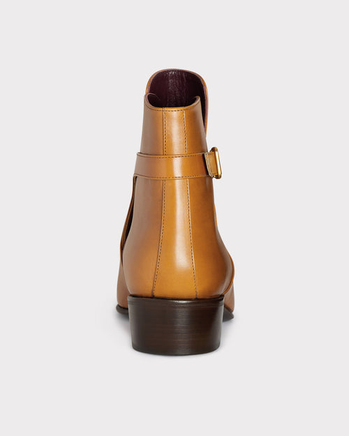 BOTTINES JODHPUR EN CUIR DE VEAU BOX - DORÉ - Husbands Paris - 2