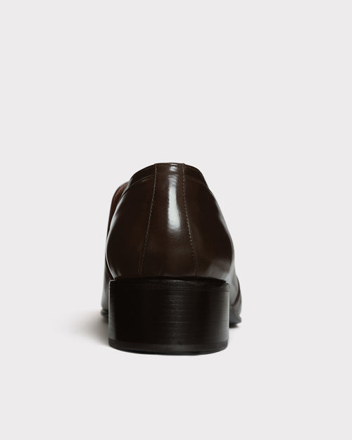 MOCASSINS EN CUIR D’AGNEAU ANILINE - MARRON FONCÉ - Husbands Paris - 2