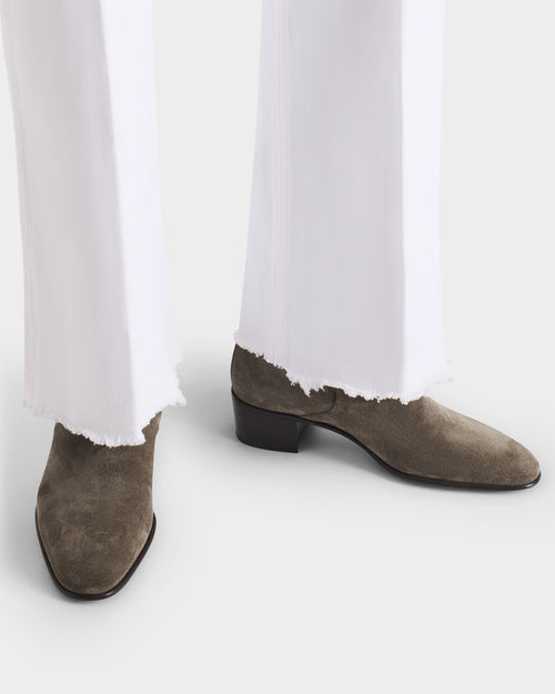 BOTTINES JODHPUR EN CUIR DE VEAU SUÉDÉ – ÉTAINS - Husbands Paris - 3