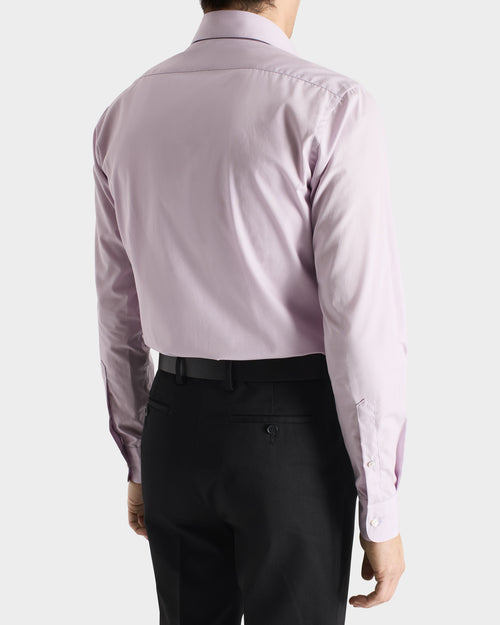 CHEMISE COL LARGE EN POPELINE DE COTON SUPIMA - LILAS - Husbands Paris - 3