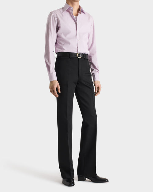 CHEMISE COL LARGE EN POPELINE DE COTON SUPIMA - LILAS - Husbands Paris - 4