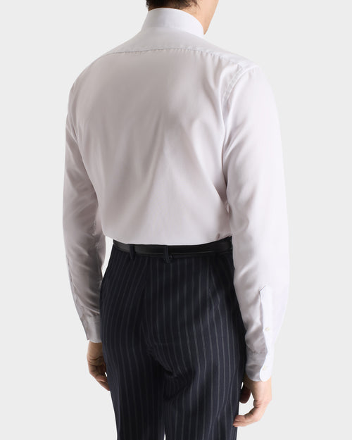 CHEMISE COL LARGE EN POPELINE DE COTON SUPIMA - BLANC - Husbands Paris - 5