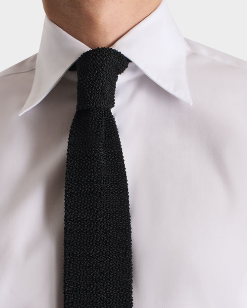 CHEMISE COL LARGE EN POPELINE DE COTON SUPIMA - BLANC - Husbands Paris - 2