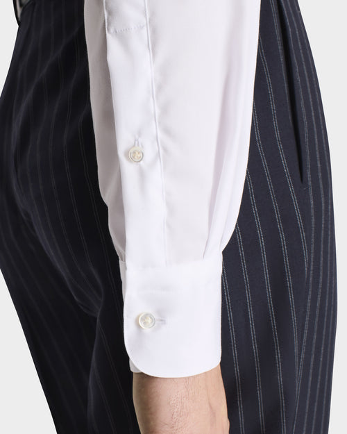 CHEMISE COL LARGE EN POPELINE DE COTON SUPIMA - BLANC - Husbands Paris - 6